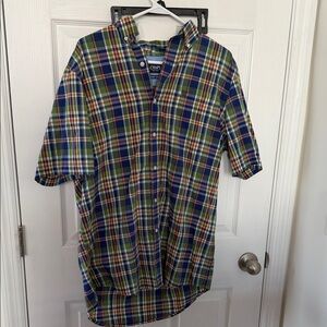 Chaps Multicolor Plaid Casual Button Down Shirt